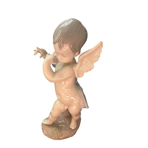 Lladro Cupid Cherub Figurine Signed Missing Flute/Horn - Picture 5 of 9